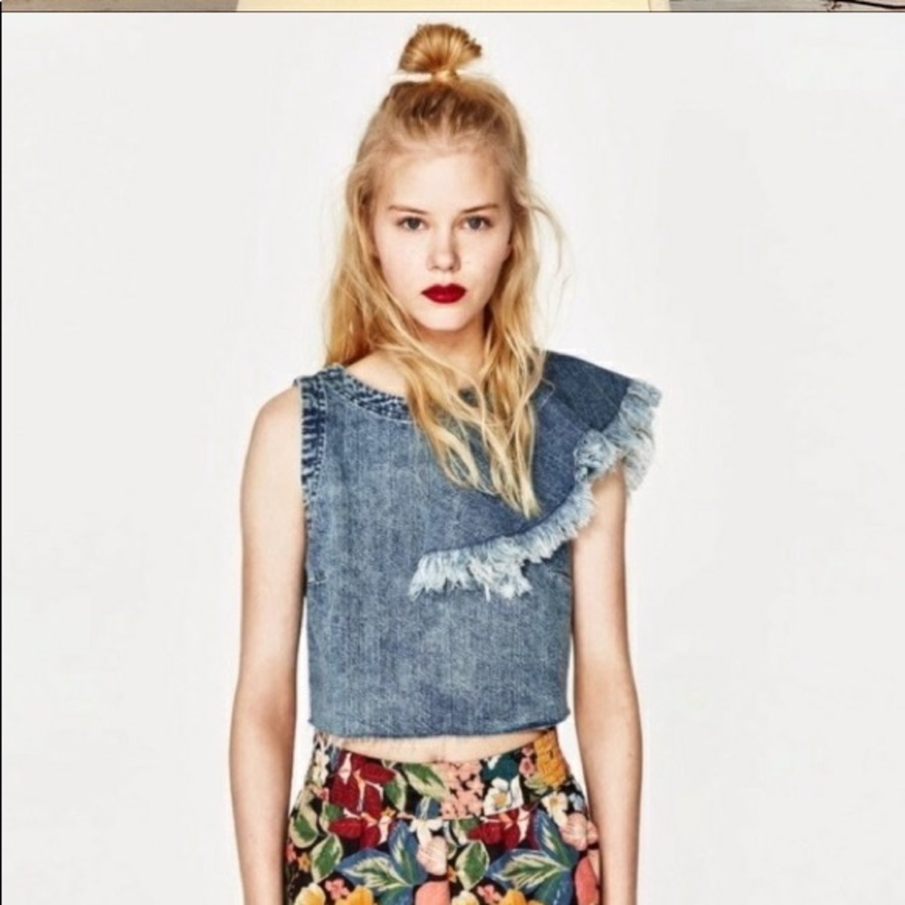 ZARA Trafaluc denimwear crop top